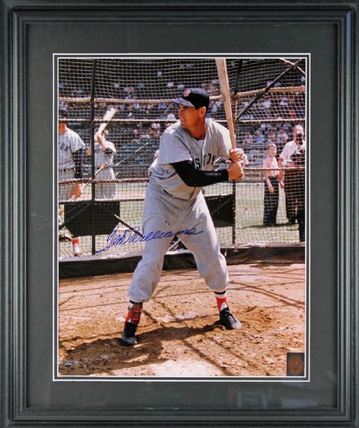 Ted Williams Signed & Framed 16" x 20" Color Photo (Green Diamond)