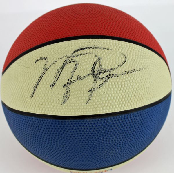 Michael Jordan & David Robinson Signed 1990 NBA All-Star Mini Basketball (PSA/DNA)