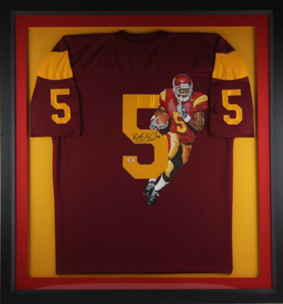 Reggie Bush One-Of-A-Kind Signed USC Jersey w/Hand-Painted Artwork (PSA/DNA)