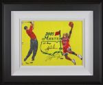 Michael Jordan & Tiger Woods One-of-A-Kind Dual Signed Masters Flag w/Hand Painted Portraits (UDA)
