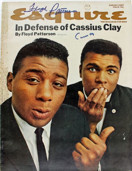 Muhammad Ali & Floyd Patterson Signed Aug 1966 Esquire Magazine - Signed "Cassius Clay" by Ali! (PSA/DNA)