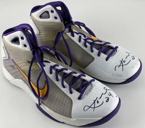 2008 Kobe Bryant Game Used & Signed Nike Basketball Sneakers