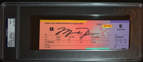 Michael Jordan Rare Signed 1984 Olympic Basketball Unused Ticket (UDA & PSA/DNA)