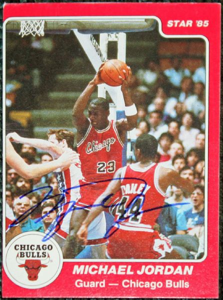 Michael Jordan Signed 1985 Star Rookie Card #101 (Off-Center)(UDA)