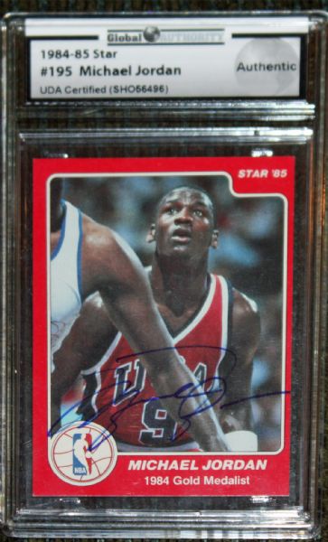 Michael Jordan RARE Signed 1984-85 Star Rookie Card #195 (UDA)