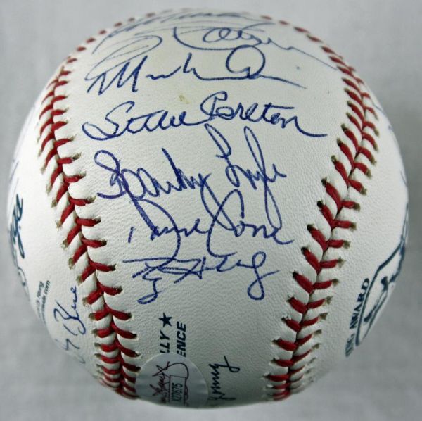 Cy Young Winners Signed Baseball w/Halladay, Clemens, Seaver etc. (24 Sigs)(JSA)