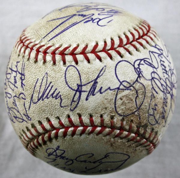 1986 NY Mets (WS Champs) Team Signed GAME USED 2008 Shea Stadium Commemorative OML Baseball (26 Sigs) (MLB Hologram)
