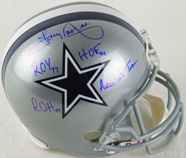Tony Dorsett Signed Cowboys Full Size Helmet w/4 Inscriptions (JSA)