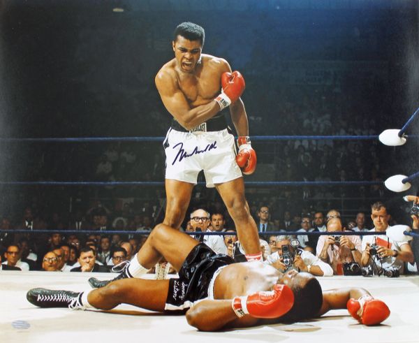 Muhammad Ali Signed 16" x 20" Color Photo (Liston KO)(Steiner Holo)