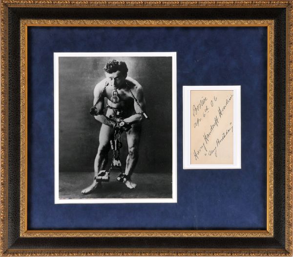 Harry Houdini Exceptional Ink Signature in Custom Framed Display (PSA/DNA)