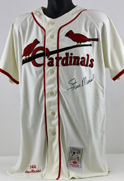 Stan Musial Signed 1944 Mitchell & Ness Cardinals Vintage Model Jersey (Musial Holo)