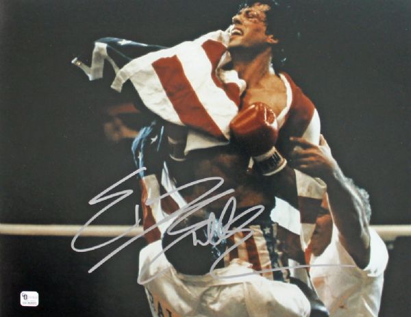 Sylvester Stallone Signed 11" x 14" Color Photo as "Rocky"