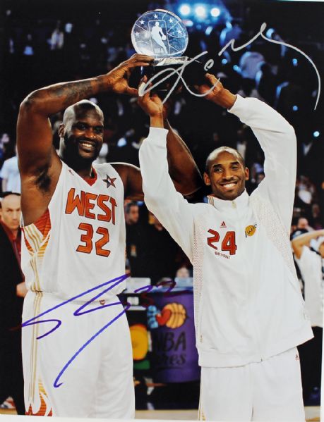Kobe Bryant & Shaquille ONeal Signed 11" x 14" Color Photo