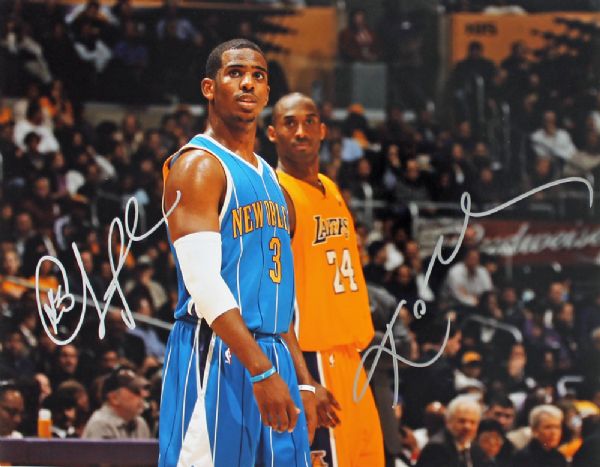 Kobe Bryant & Chris Paul Signed 11" x 14" Color Photo