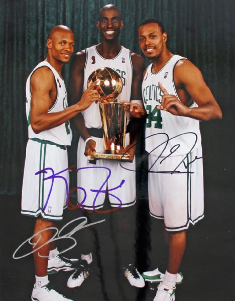 Celtics: The Big 3 Signed 11" x 14" Color Photo with Garnett, Allen & Pierce