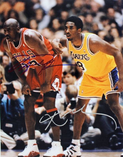 Michael Jordan & Kobe Bryant Dual Signed 11" x 14" Color Photo