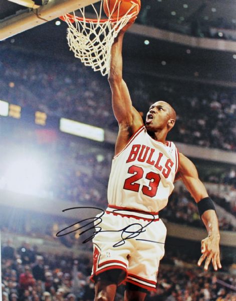 Michael Jordan Signed 11" x 14" Color Photo (Slam Dunk!)