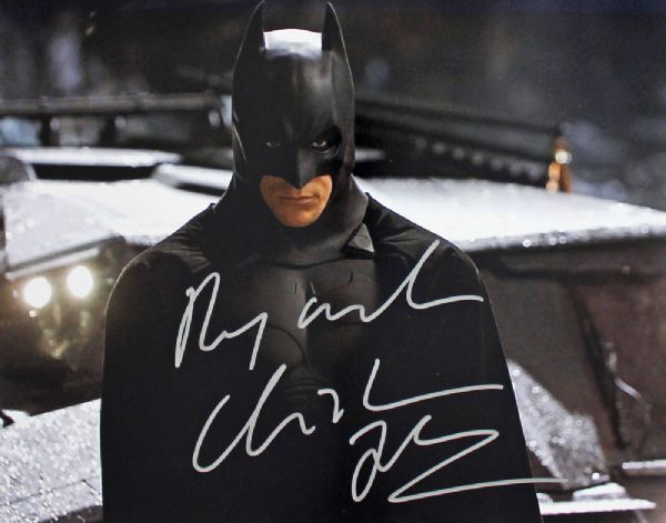 Christian Bale Signed 11" x 14" Color Photo as "Batman"