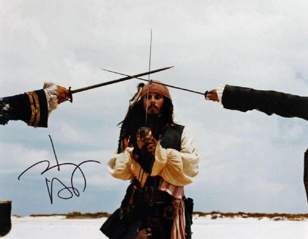 Johnny Depp Signed 11" x 14" Color Photo from "Pirates of the Carribean"