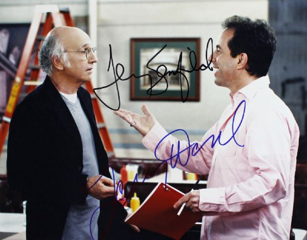 Jerry Seinfeld & Larry David Signed 11" x 14" Color Photo