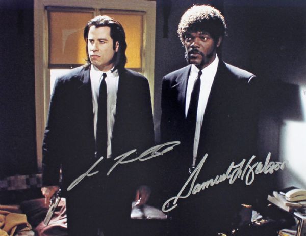 Pulp Fiction: Samuel L. Jackson & John Travolta Signed 11" x 14" Color Photo