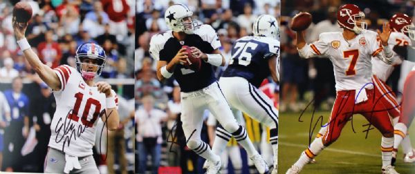 NFL Star Quarterbacks: Lot of Ten (10) Signed 8x10 Photos with Rodgers, Manning, etc.