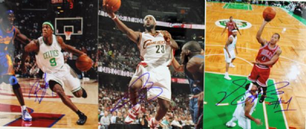 NBA Superstars: Lot of Ten (10) Signed 8" x 10" Photos with LeBron, Kobe, etc.