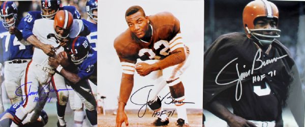 Jim Brown: Lot of Three (3) Signed 8x10 Photos