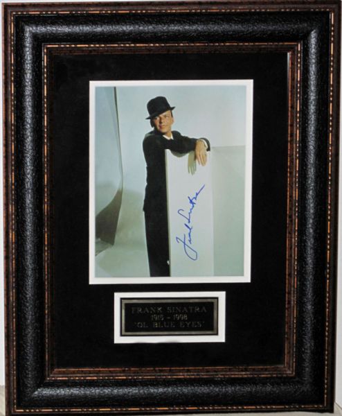Frank Sinatra Phenomenal Signed 8" x 10" Color Photo in Custom Framed Display (JSA)