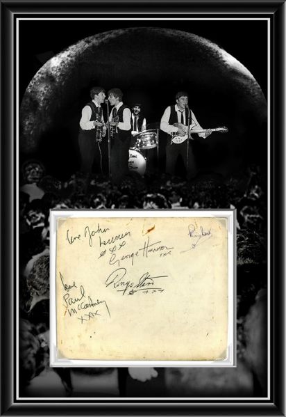 The Beatles One-of-a-Kind Group Signed 7.5" x 6.25" Photo - Taken Dec. 8th, 1961 - Signed by John, Paul, George, Ringo and Original Drummer Pete Best!