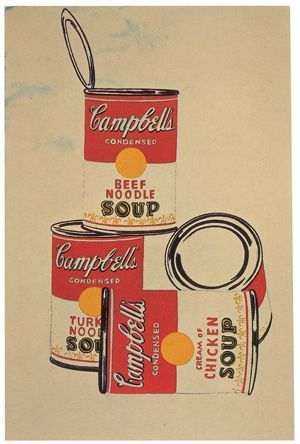 Andy Warhol Signed Campbell Soup Can Artwork Postcard (PSA/DNA)