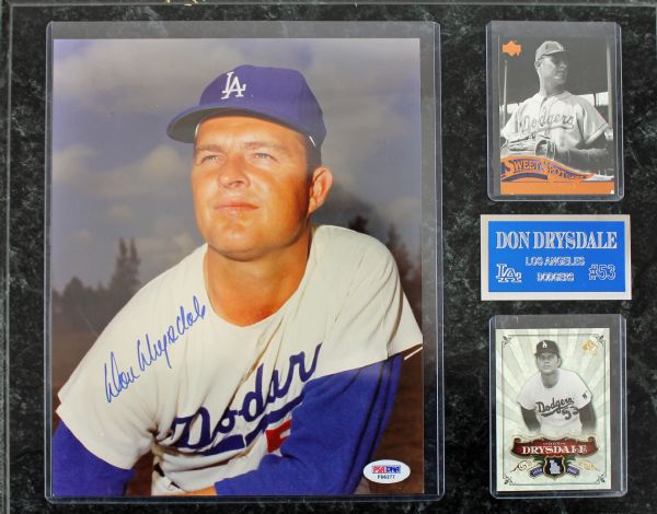 Don Drysdale Signed 8" x 10" Color Photo in Plaque Display (PSA/DNA)