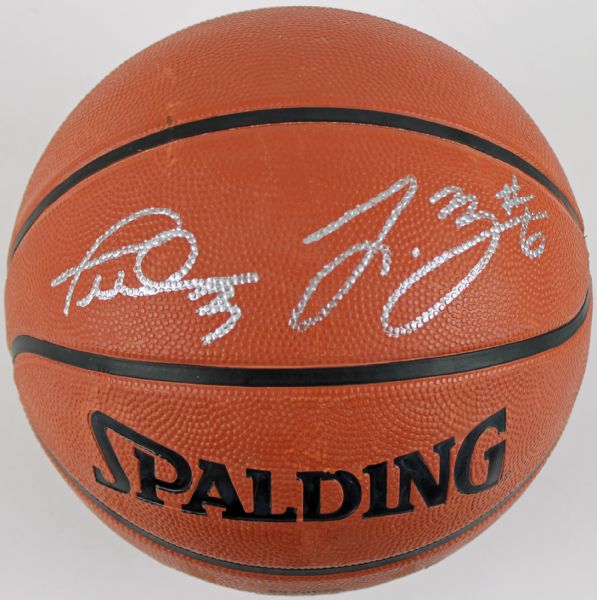 LeBron James & Dwyane Wade Signed Spalding NBA Composite Model Basketball