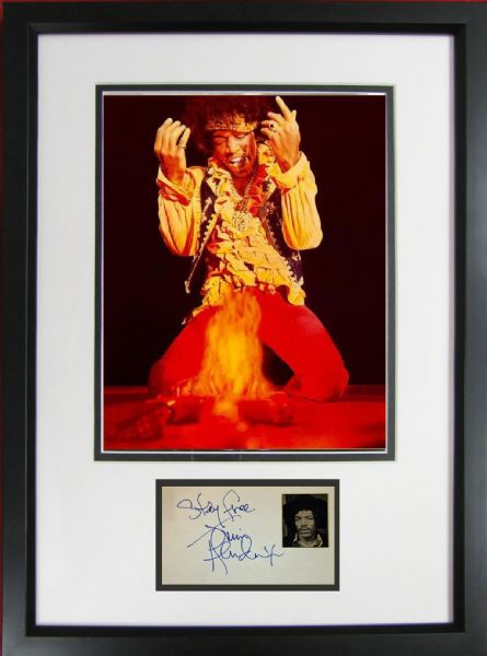 Jimi Hendrix Superb Vintage Ink Signature in Custom Framed Display (Epperson/REAL)