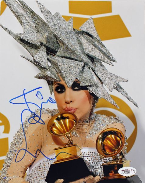 Lady Gaga Signed 8" x 10" Color Photo with rare "Kisses" Inscription (JSA)