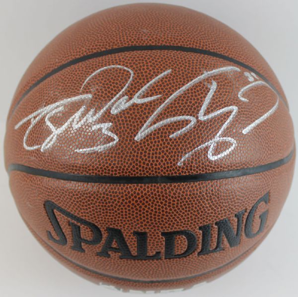 Dwyane Wade & Shaquille ONeal Signed Spalding NBA Composite Model Basketball