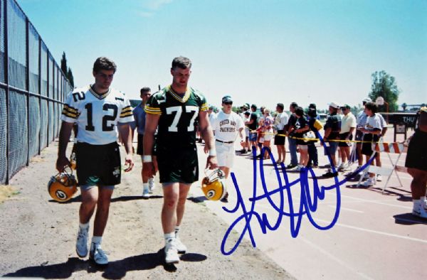 Kurt Warner Rare Signed 4" x 6" Candid Photo from Green Bay Packers Training Camp c. 1994 (JSA)