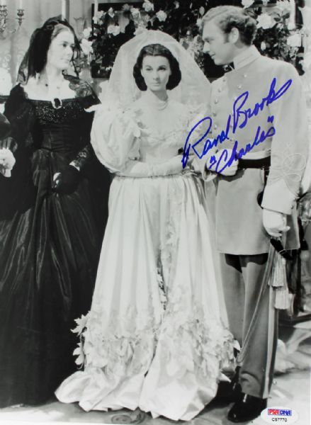 GWTW: Rand Brooks Signed 10" x 12" B&W Photo with Vivien Leigh
