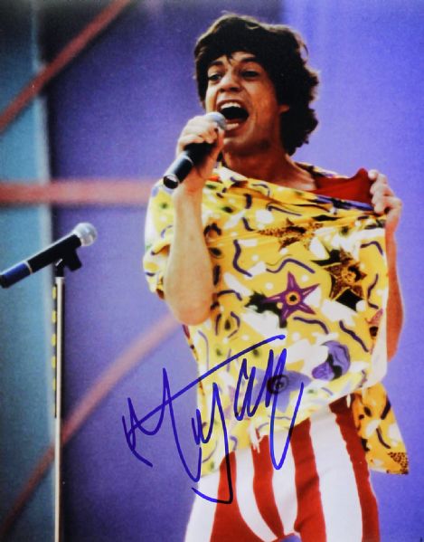 The Rolling Stones: Mick Jagger Signed 8" x 10" Color Concert Photo