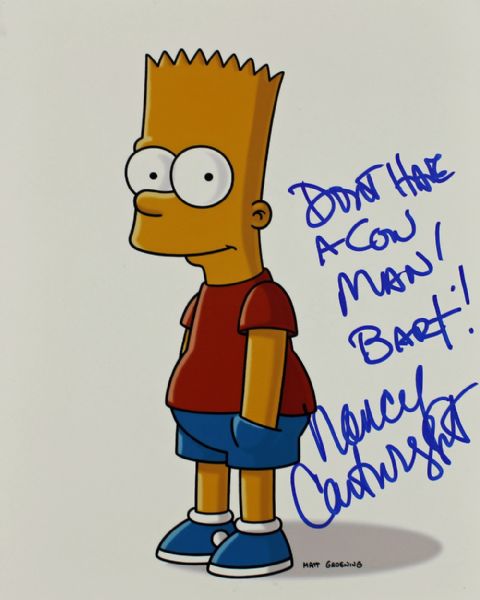 The Simpsons: Nancy Cartwright Signed & Inscribed Bart Simpson 8x10 Photo
