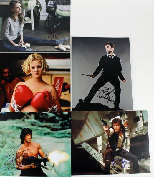 Actors & Actresses Signed 8x10 Photo Lot (10) with Stallone, Roberts, Ford, etc.