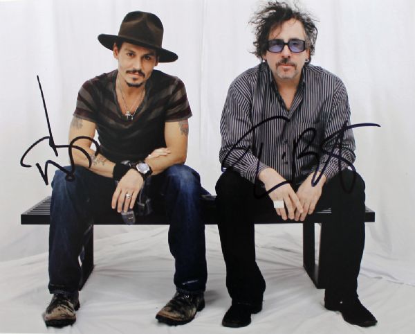 Johnny Depp & Tim Burton Signed 8" x 10" Color Photo