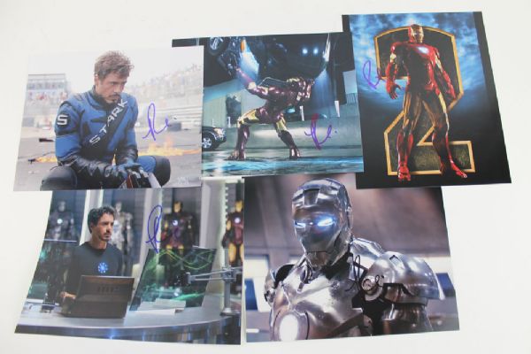 Robert Downey Jr.: Lot of Five (5) Signed 8x10 Color Photos from "Iron Man"