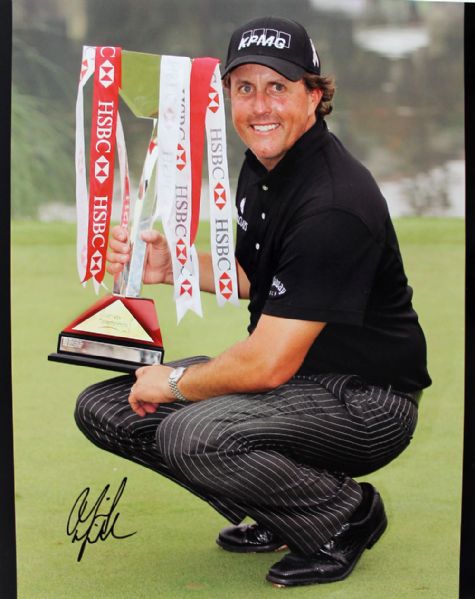 Phil Mickelson: Lot of Two (2) Signed 16" x 20" Color Photos