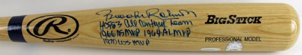 Brooks Robinson Signed Big Stick Bat with 5 Handwritten Inscriptions! (TriStar & MLB Holos)