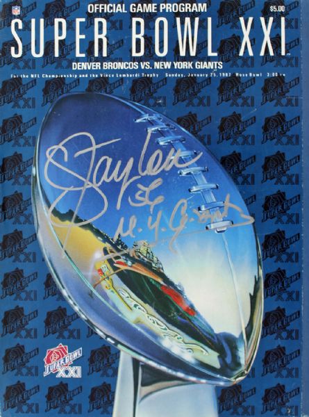 Lawrence Taylor Signed Super Bowl XXI Program