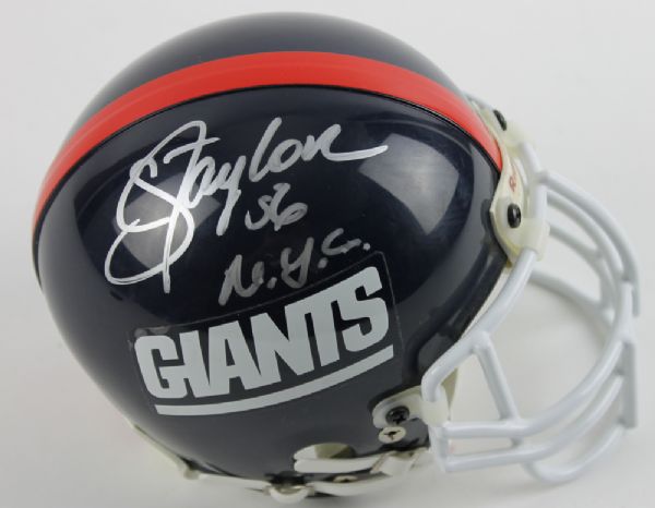 Lawrence Taylor Signed NY Giants Mini Helmet with "N.Y.G." Inscription
