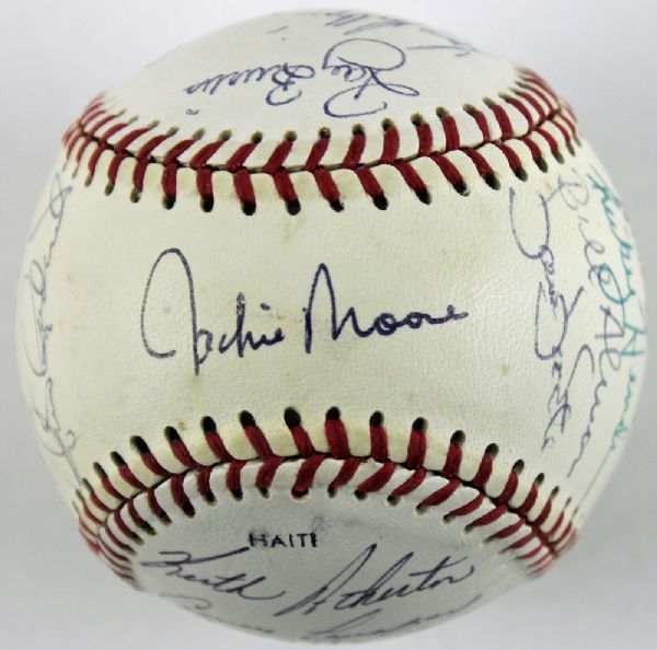 1984 Oakland Athletics Team Signed Baseball with Henderson, Morgan, etc.