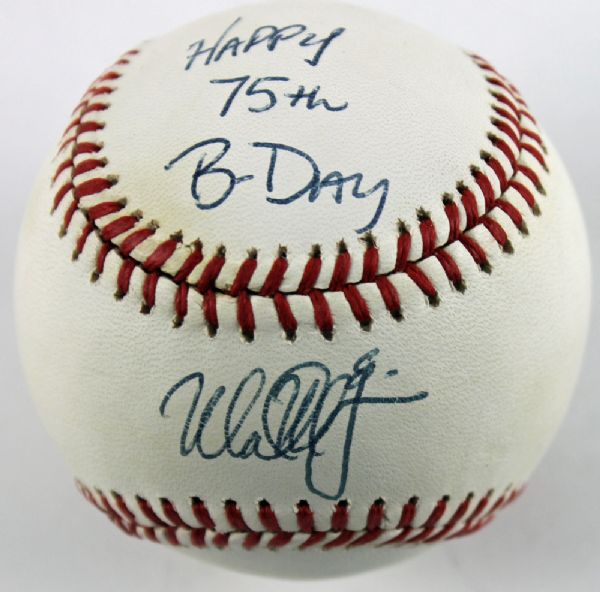 Mark McGwire Signed OAL Baseball with "Happy 75th B-Day" Inscription