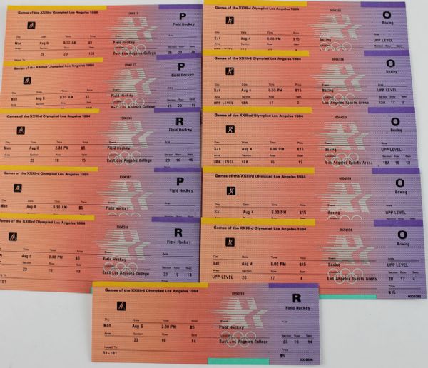 1984 Olympics: Lot of Eleven (11) Unused Event Tickets